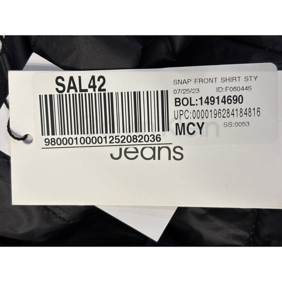 Calvin Klein Womens Snap Front Shirt Jacket Coat SMALL Black Soft Shell NWT - Picture 9 of 10